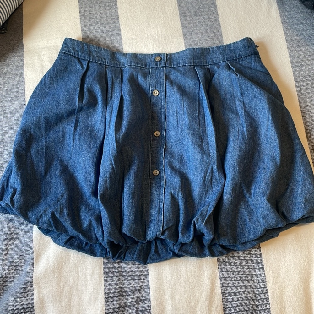 Size 12 Gap denim, mini, bubble skirt. Never worn, tags attached!